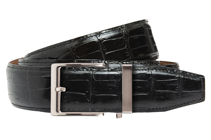 Crocodile Black Luxury Ratchet Belt 1.575" [40mm]