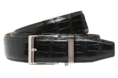 Crocodile Black Luxury Ratchet Belt 1.575" [40mm]
